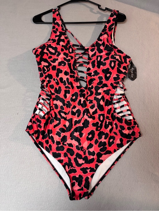 Aqua Eve Other - Women’s Aqua Eve Pink Leopard-Print One-Piece Swimsuit Size XL